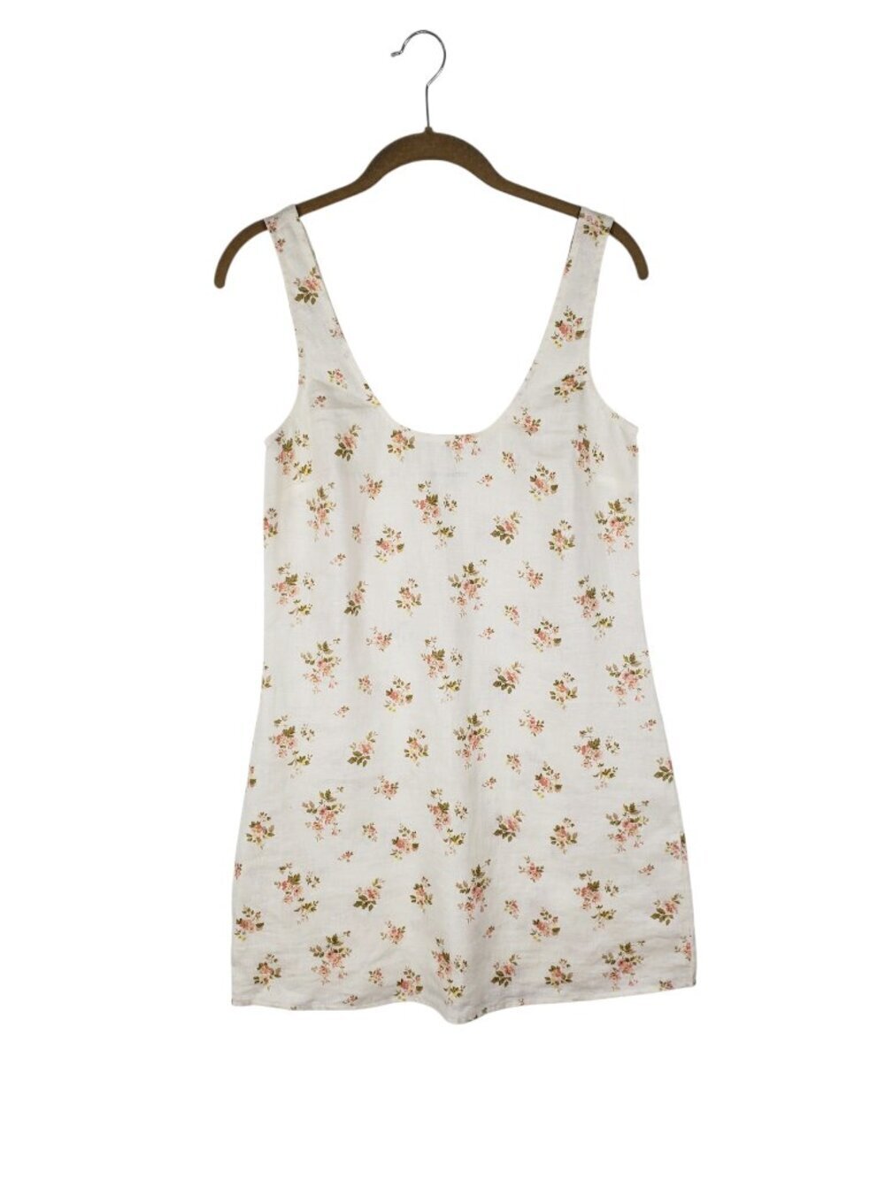 Reformation Bo Floral Linen Mini Dress Sleeveless Scoop Neck Womens XS